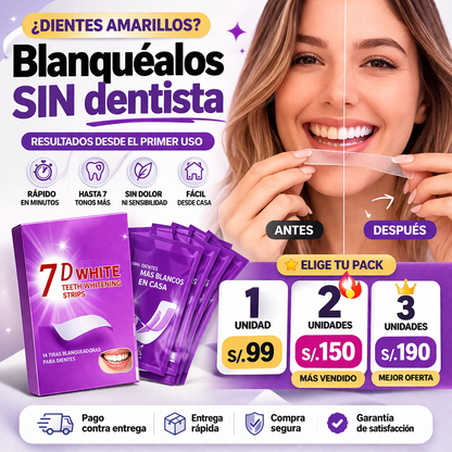 CINTAS BLANQUEADORAS DENTALES 7D WHITE