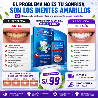CINTAS BLANQUEADORAS DENTALES 7D WHITE