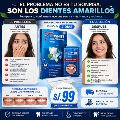 CINTAS BLANQUEADORAS DENTALES 7D WHITE