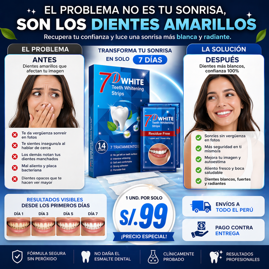 CINTAS BLANQUEADORAS DENTALES 7D WHITE